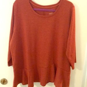 Rust colored knit top